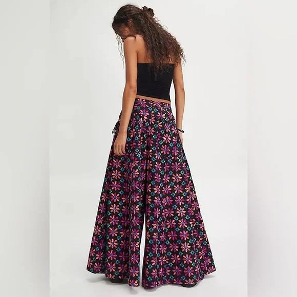 Free People Miss You Most Printed Wide-Leg Pants Size 12 NWT - Picture 2 of 6